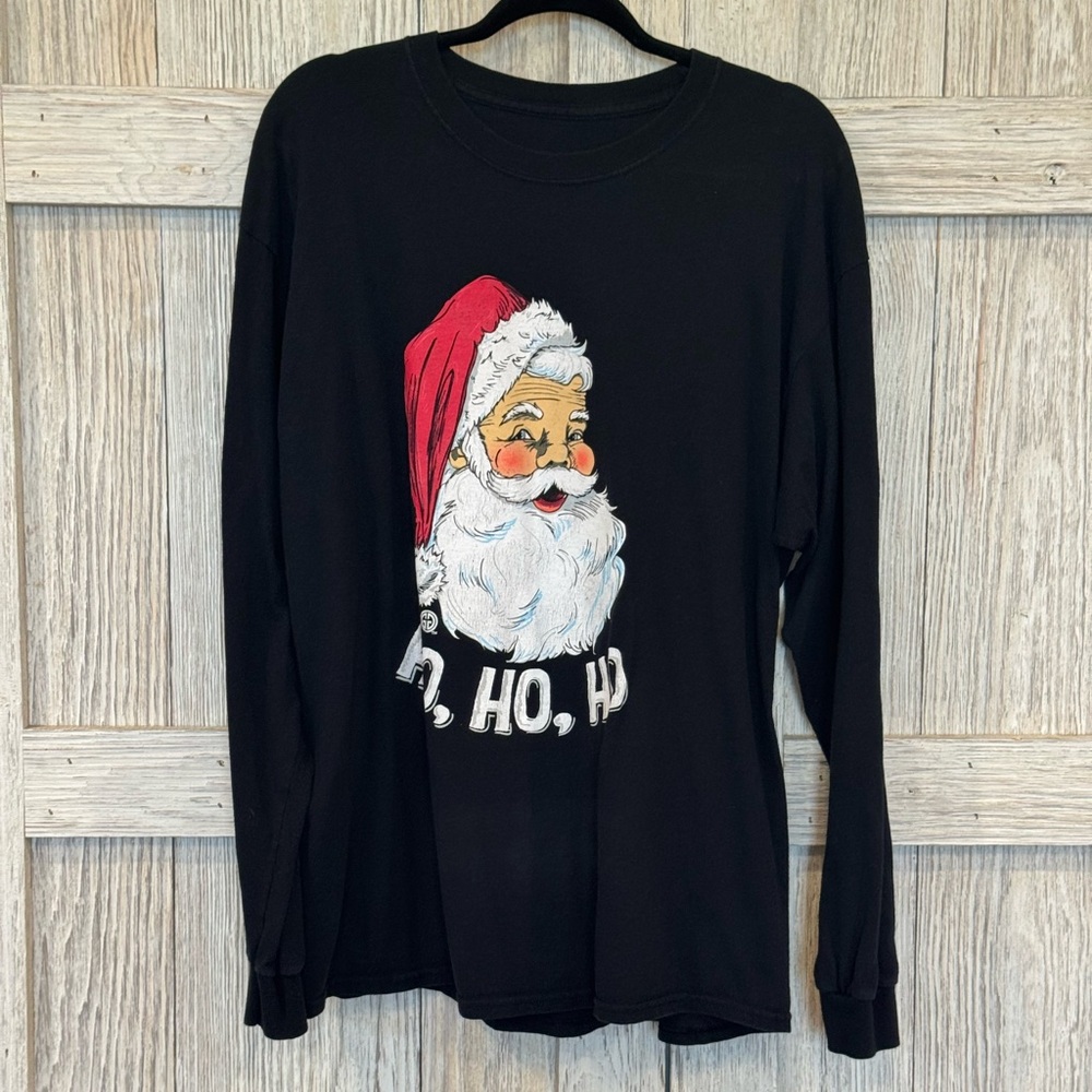 Girlie Girl Original Long Sleeve Shirt w/Santa on Front No Size Tag PTP 27”